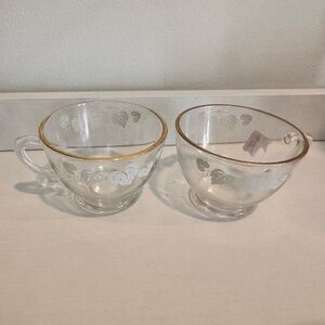 Vintage Anchor Hocking "Grape Leaf" pattern glass punch cups